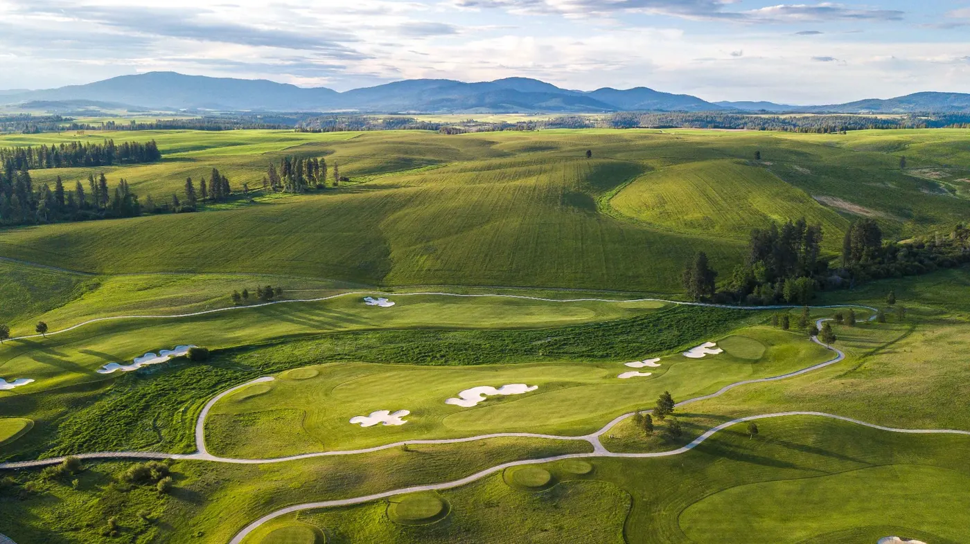 Circling Raven Golf Club aerial — Worley Idaho